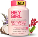 Hey Girl Hormonu Kadınlar için Denge - 12in1 for Menopause, P, PMS, Mood, Hot Flash, Hormonal Destek - Myo-Inositol, Berberine, Maca Root, Black Cohosh, DIM, Dong Quai
