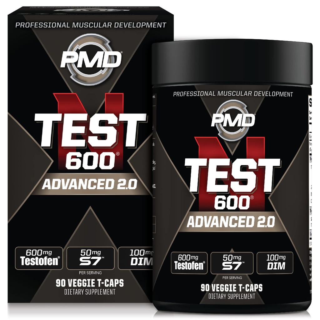 PMD Sports N-Test 600 Advanced Nitric Hoffman for Men - Klinik olarak Studied Testofen ile - Lean Muscle ve Strength Estrogen Suppression (90 Veggie -Caps)