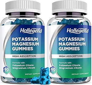 Potasyum Magnezyum Gummies, High Abxia P Properties Citrate 99 mg Magnezyum Citrate 180 mg, Chewable Gummy Supplements for Leg Cramps & Muscle, 120 Count Count Count Count