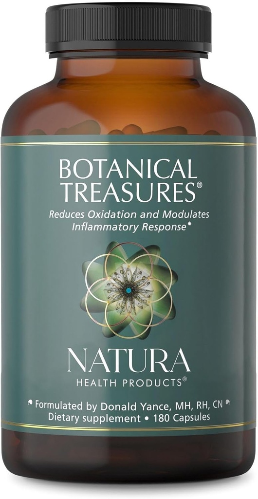 Natura Health Products Botanical Treasures Supplement - Supports Broad-Spectrum Antioxy Activity-The Turmeric, Ginger, Green Tea, Black Pepper, Trans-Resveratrol, Black Cumin (180 Capsules)