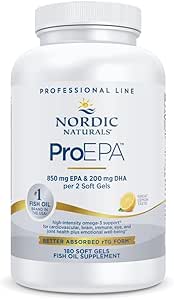 Nordic Naturals ProEPA, Lemon - 120 Soft Gels - 1210 mg Omega-3 - High-Intensity EPA Formula for Healthy Mood, Heart Health & Cellular Function - Non-GMO - 60 Servings