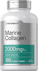 Horbäach Marine Collagen Capsule 2000mg | 180 Caplet Capsules | Tip 1 withdis | Non-GMO, Gluten Free Supplement Supplement Supplement
