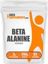 BulkSupplements.com Beta Alanine Powder - Beta-Alanine Supplement, Pre-Workout Supplement - Χωρίς γεύση & Γλουτένη, 3g ανά Σερβίρισμα, 250g (8,8 oz) (Pack of 1)