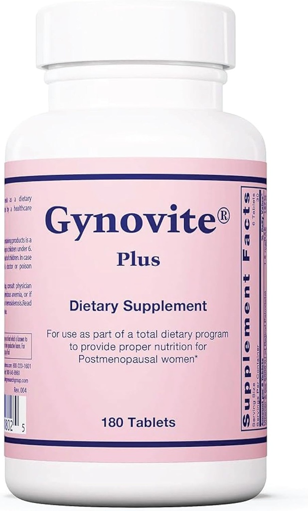 Optimox Gynovite - Συμπληρώματα εμμηνόπαυσης για γυναίκες, μετά την εμμηνόπαυση Υποστήριξη βιταμινών για καυτό φλας, νυχτερινό ιδρώτα, γυναικεία εμμηνόπαυση Comfort - 180 δισκία