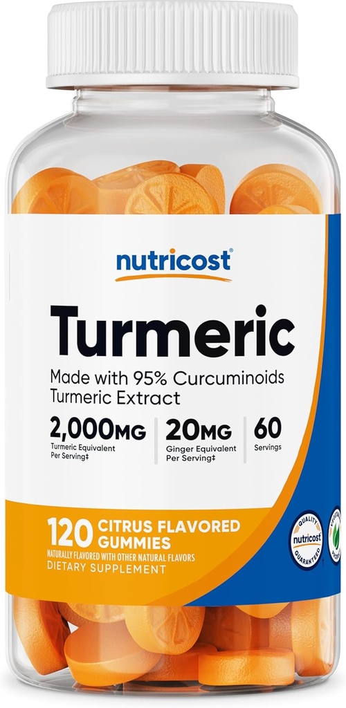 Nutricost Turmeric Gummies 2.000mg Tumeric per Service (120 Gummies) - 60 Hizmet