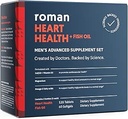 ROMAN Heart Health | Men's Daily Nutritional Supplement for Cardiovascular Support, Özellikler Magnezyum, Vitaminler K + D3, CoQ10 ve Spirulina | 30-Day Supply (120 Tablet + 60 Fish Oil Softgels)