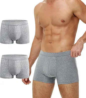 Battewa Cotton Incontinence Underwear for Men Light Protective Boxer Brief Leak Proof Underwear for Bladder Leakage 50ml