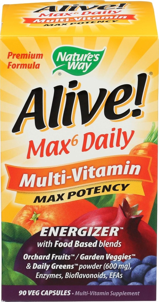 Doğanın Yolu Alive! Max 6 Daily Multi-Vitamin 90 Veg Capsules