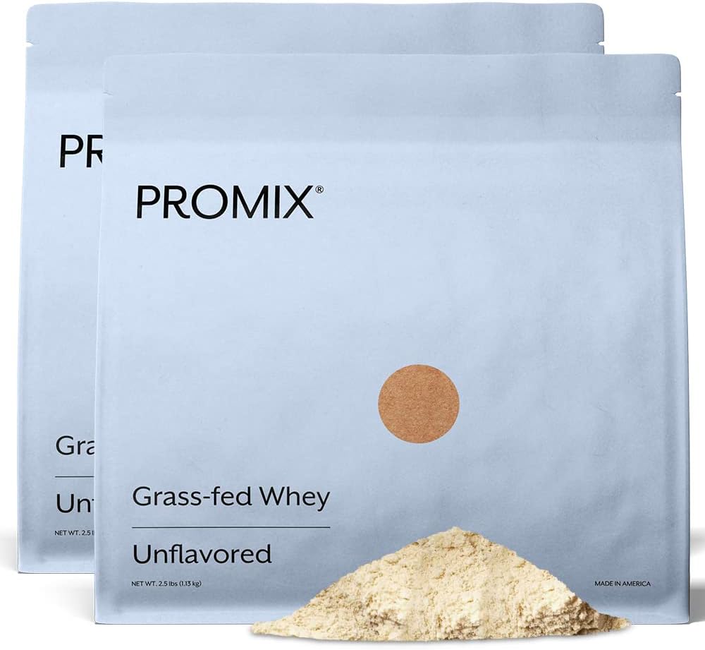 ProMix Beslenme Whey Protein Toz, Unflavored - Grass-Fed - Post Workout Fitness & Beslenme Shakes, Smoothies, Baking & Cooking - Gluten-Free & Keto-Friendly - 5 Pound (Pack of 2)