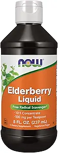 Şimdi Gıdalar Tamamlıyor, Elderberry Liquid 500 mg, 10:1 Mekanik, Free Radikal Scavenger*, 8-Ounce