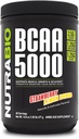 NutraBio BCAA 5000 σκόνη - Vegan Fermented BCAAs - Υποστηρίζει Lean μυϊκή ανάπτυξη, ανάκτηση, αντοχή - 60 εξυπηρετεί - βόμβα λεμόνι φράουλα