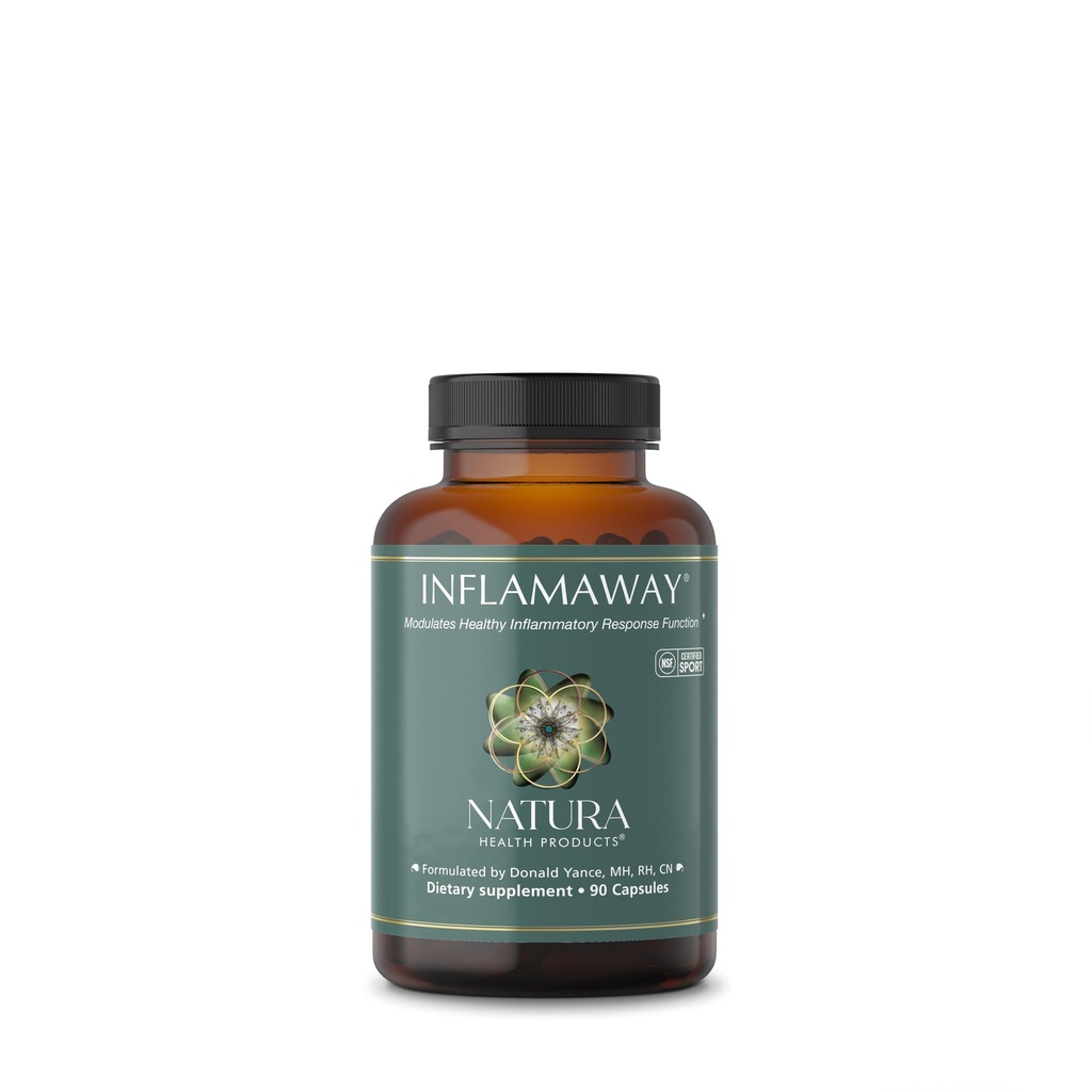 Natura Health Products InflamAway Supplement - Modelate a Health Inflammatory Response - Boswellia Serrata, Bromelain, Ginger, Black Pepper (BioPerine) ve Çin Skullcap (90 Capsules)