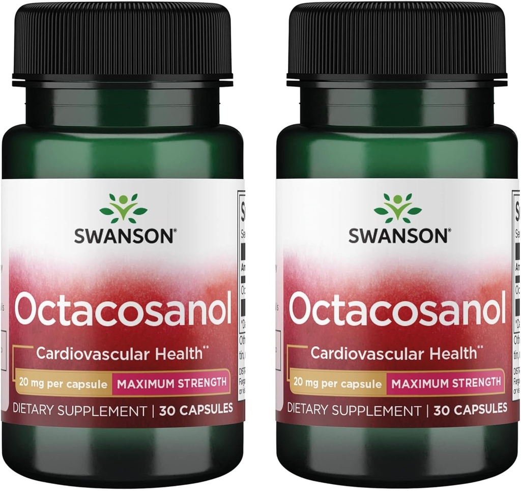 Swanson en-Strength Octacosanol 20 Milligrams 30 Capsules (2 Pack)