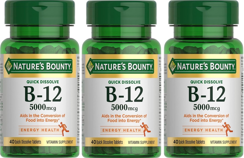 Vitamin B-12 5000 mcg, 40 δισκία ταχείας διάλυσης (πακέτο των 3)