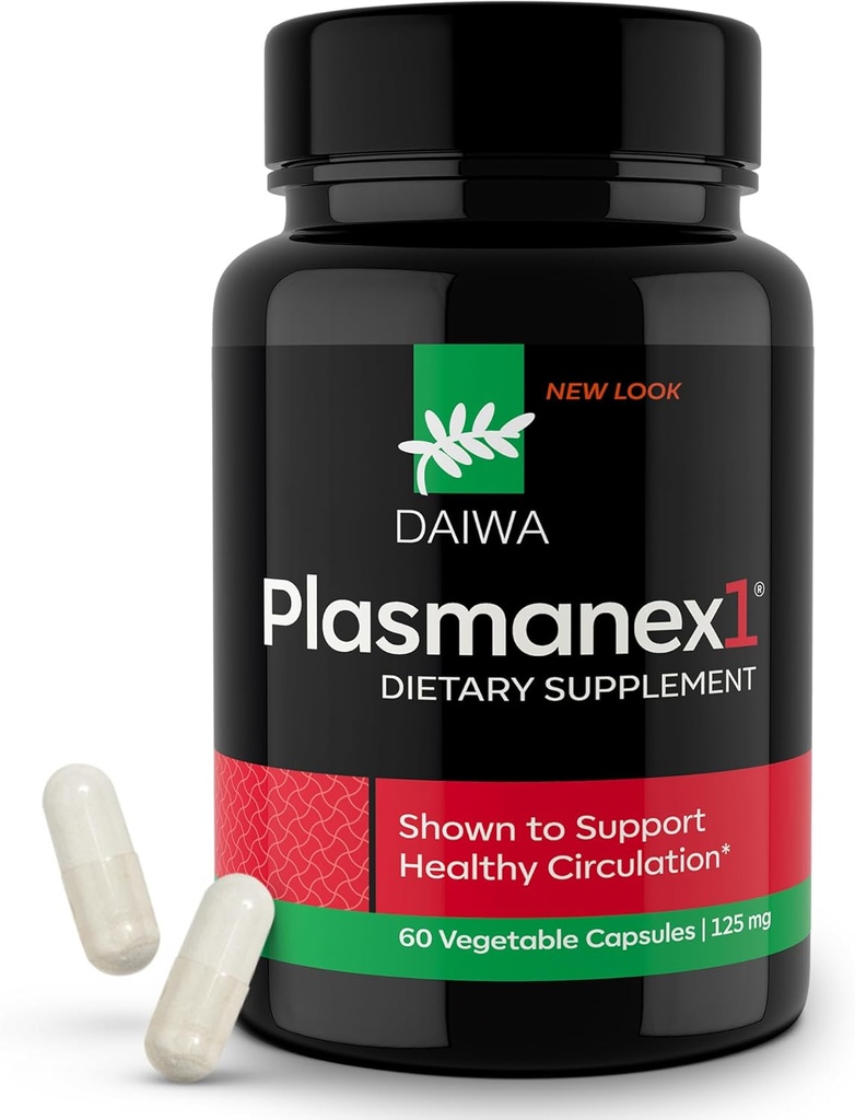 Daiwa Plasmanex 1 - Συμπληρώματα Κυκλοφορίας Αίματος και Vein – Κυκλοφορία Ισορροπίας, Ενθάρρυνση Υγιή Πόδια και Veins - 60 Κάψουλες Vegan