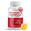 B Kompleks Vitamin B1, B2, 6,9,12 Niacin, C vitamini ile - Beyin Sağlığı, Enerji Seviyeleri, Cilt, Saç ve Nails - ABD'de Yapılan ve Test Edildi