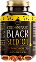 Maju Superfoods Black Seed Oil Capsules, Güçlü Cold Pressed,% 2 Thymoquinone, %100 Türk Siyah Cumin Nigella Sativa Tohum Yağı, Organik BSO, Sıvı Blackseed, 120, 500 mg per Capsule