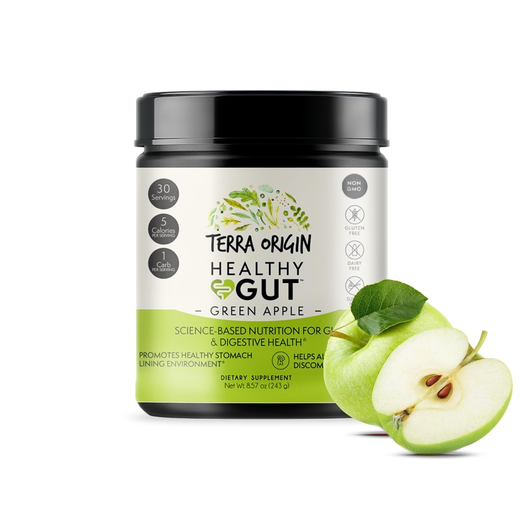 Sağlıklı Gut Green Apple | 30-Servings with L-Glutamine, çinko, Glucosamine, Terpery Elm Bark, Marshmallow Root and More!