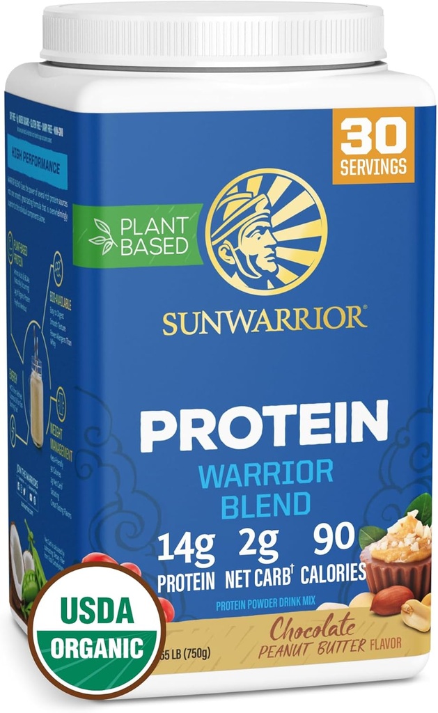 Organik Bitki Tabanlı Protein Tozu | Vegan Organik Protein Toz BCAA Amino Asits & Hemp Seed Pea Mix | Non-GMO Soy Süt Filler & Gluten Ücretsiz (Chocolate Peanut Butter, 30 Hizmet)