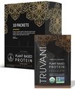 Truvani Vegan Pea Protein Powder | Chocolate | 20g Organic Plant Based Protein | Single Serving Travel Packets | 10 Servings | Keto | Gluten & Dairy Free | Low Carb | No Added Sugar