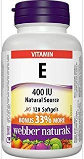 Webber Naturals Vitamin E 400 IU, 120 Softgels Bonus