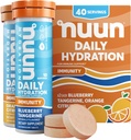 Nuun Immunity Electrolyte Tablets with Vitamin D, C, E, & A, Ginger, Elderberry, Magnesium & 4 Other Essential Electrolytes, Vegan, Blueberry Tangerine & Orange Citrus, 4 Pack (40 Servings Total)