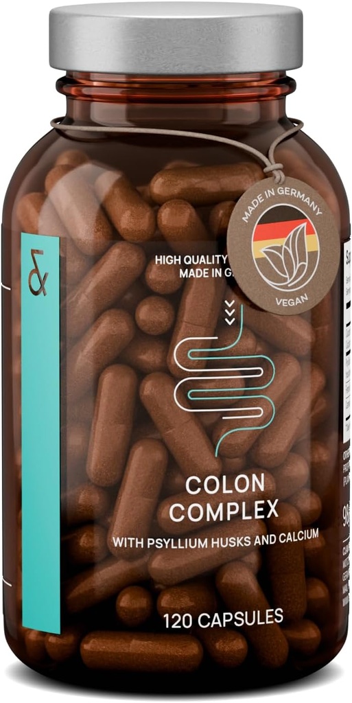 Psyllium Husks Capsules - 2200 mg ► Fiber Supplement per Service - Kolon Kompleksi Fennel, Caraway Extract & Food - 120 Vegan Capsules - Almanya'da Made in Germany