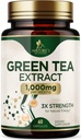 Κάψουλες Εκχυλίσματος Πράσινου Τσάι 1000 mg - Standardized 45% EGCG & 98% Polyphenols - 3X Strength Green Tea Hills for Natural Energy - Υποστηρίζει την υγεία της καρδιάς, συμπλήρωμα βοτάνων, Vegan, μη ΓΤΟ - 60 κάψουλες