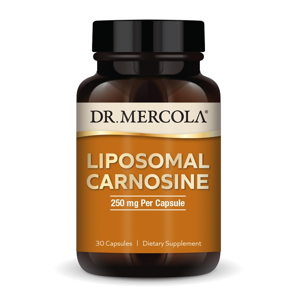 Dr. Mercola Liposomal Carnosine, 250 mg Per Capsule, 30 Hizmet (30 Capsules), Diyet Tamam, Destekler Metabolik Sağlık, GMO