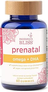 Anne'nin Bliss Prenatal Vitamini Omega & DHA: C, Omega 3, 6, 9, & DHA, Vegan, Gluten Free, Non-GMO, 60 Gummies (20 hizmet)
