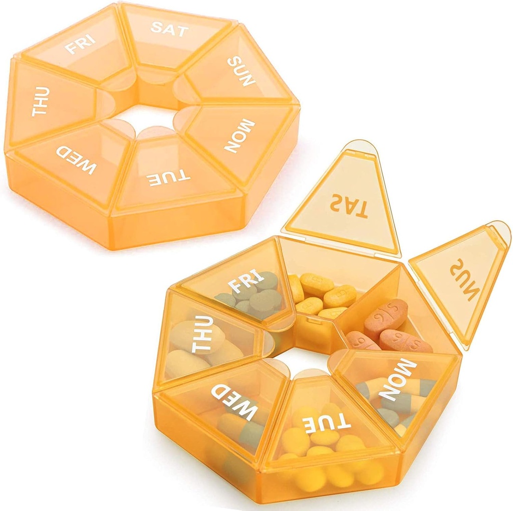 2 deploy Weekly Pill Organizer Large 7 Day Pill Box Organizer Daily Medicine Case for Vitamin Fish Oil Pills Supplements Arthritis Friendly