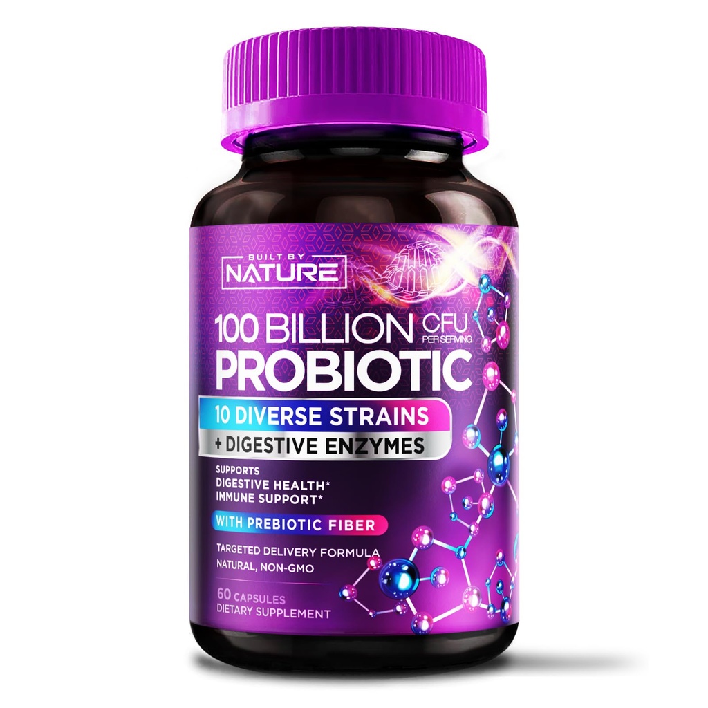 90 Milyar CFU Probiyotik - Erkekler ve Kadınlar için Günlük Digestive Gut Health Supplement - Lactobacillus asitofilius, Bifidobacterium & Prebiyotiks - Non-GMO, Gluten & Dairy Free, Raf-Stable - 60 Capsules