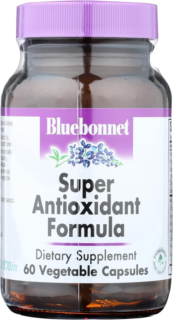 BlueBonnet Super Antioxy Formula Vegetarian Capsules, 60 Kont, White