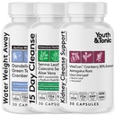 Kadın ve Erkekler için Total Body Cleanse Detox Ekstra Residual Waste & Excess Water Kilo | Kolon Kidney Urinary Tract & Akışı Kayıp Desteği | Belly Bloat & Swelling için Diuretic Pills