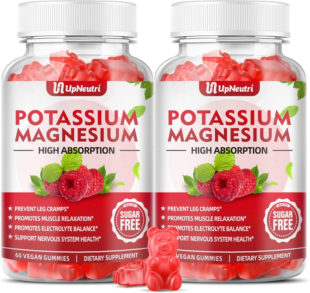 Yetişkinler Çocuklar için Alüminyum Gummies, Sugar-Free P properties Gummies Supports Leg Cramps & Muscle & Immune Health, High Abors Magnezyum Gummies Raspberry Flavor 120 Cts