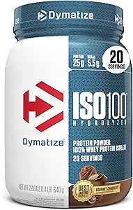 ISO100 Whey proteini Toz Isolate, Gourmet Chocolate, 25g of protein, 5.5g BCAAs, 120 Cal., Gluten Free, 1g Fat, 1g Sugar, 2g Carb (20 hizmet)