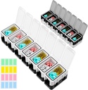 Restree Weekly Pill Organizer, 14 διαμερίσματα Portable Pill Box, 2 φορές την ημέρα AM/PM Διοργανωτής φαρμακευτικής αγωγής, Moisture-Proof Travel Pill περίπτωση για βιταμίνη, ιατρική, ιχθυέλαιο / συμπληρώματα (λευκό)