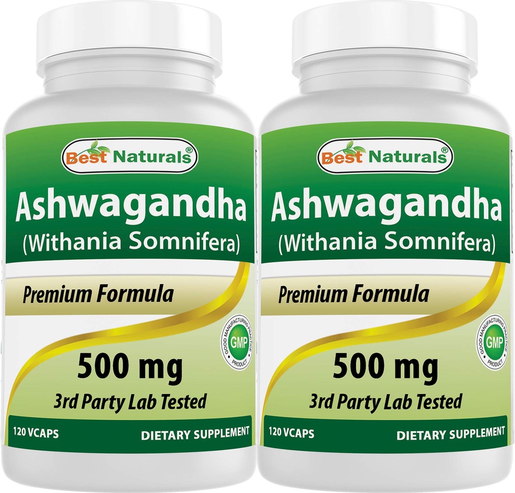 Best Naturals Ashwagandha Extract 500 Mg 120 κάψουλες (πακέτο του 2)
