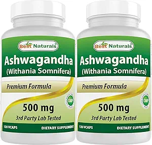 En İyi Doğallar Ashwagandha, 500 Mg 120 Capsules (Pack of 2)