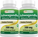 Best Naturals Ashwagandha Extract 500 Mg 120 κάψουλες (πακέτο του 2)
