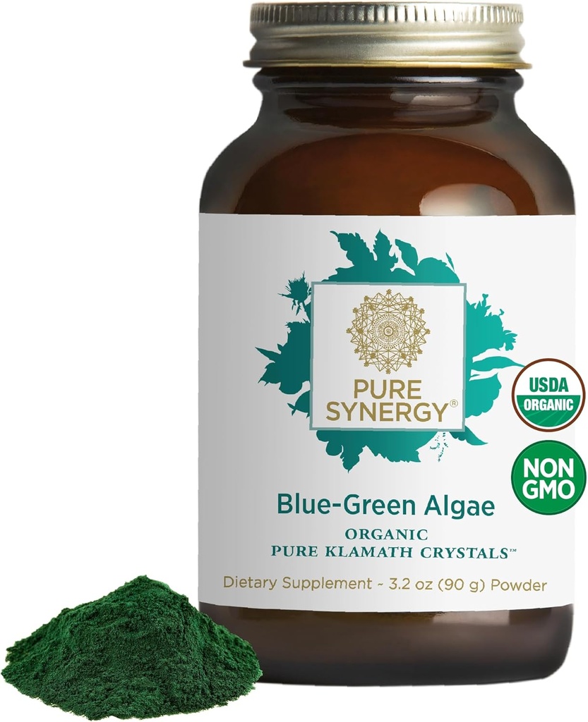 PURE SYNERGY Blue-Green Algae Toz | Magnezyumophyll ile Superfood Toz | Organik AFA Blue Green Algae Supplement | Supports Energy, mental Clarity ve Detoxification (3.2 oz.)