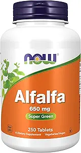 Şimdi Gıdalar Tamamlar, Alfalfa 650 mg Vitamin K, Green Superfoods, 250 Tablet