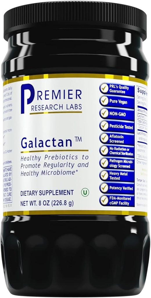 Premier Research Labs Galactan - Larch Arapinogalactan Toz Erkekler ve Kadınlar için Prebiyotik Fiber Toz, Sağlıklı Gut Microbiome, Larch Tree Ekstraksiyon, Kalsiyum - 8 oz