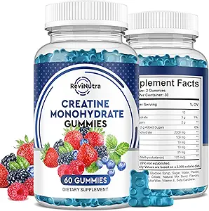 Kretine Chewable Gummies - 2000 mgt Kreat Monohidrat Tablet Chews, Fast Absorbing, Easy Digesting Chews for Men and Women, improve Recovery, Build Muscle, Strength & Endurance - 120Count, 2pack