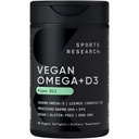 Spor Araştırma Vegan Omega-3 D3 Softgels - 1020 mg Omega-3 & 5000iu D3 Supplement - Algae Oil D Plant-Based Support from Algae Oil - 60 Veggie Softgels for Yetişkinler