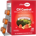 Maxi Health Cholesterol Gummies για ενήλικες – 1200mg Φυτικές στερόλες και Stanols Συμπληρώματα – Kosher και Gluten Free Healthy Cholesterol Συμπληρώματα – Orange Flavor Gummies (30 Count)