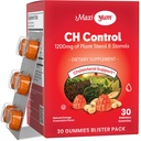 Maxi Health Cholesterol Gummies για ενήλικες – 1200mg Φυτικές στερόλες και Stanols Συμπληρώματα – Kosher και Gluten Free Healthy Cholesterol Συμπληρώματα – Orange Flavor Gummies (30 Count)