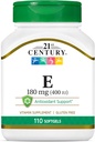 21ος αιώνας E 400 I.U. (Dl-Alpha) Softgels, 110 κόμης (πακέτο του 2)