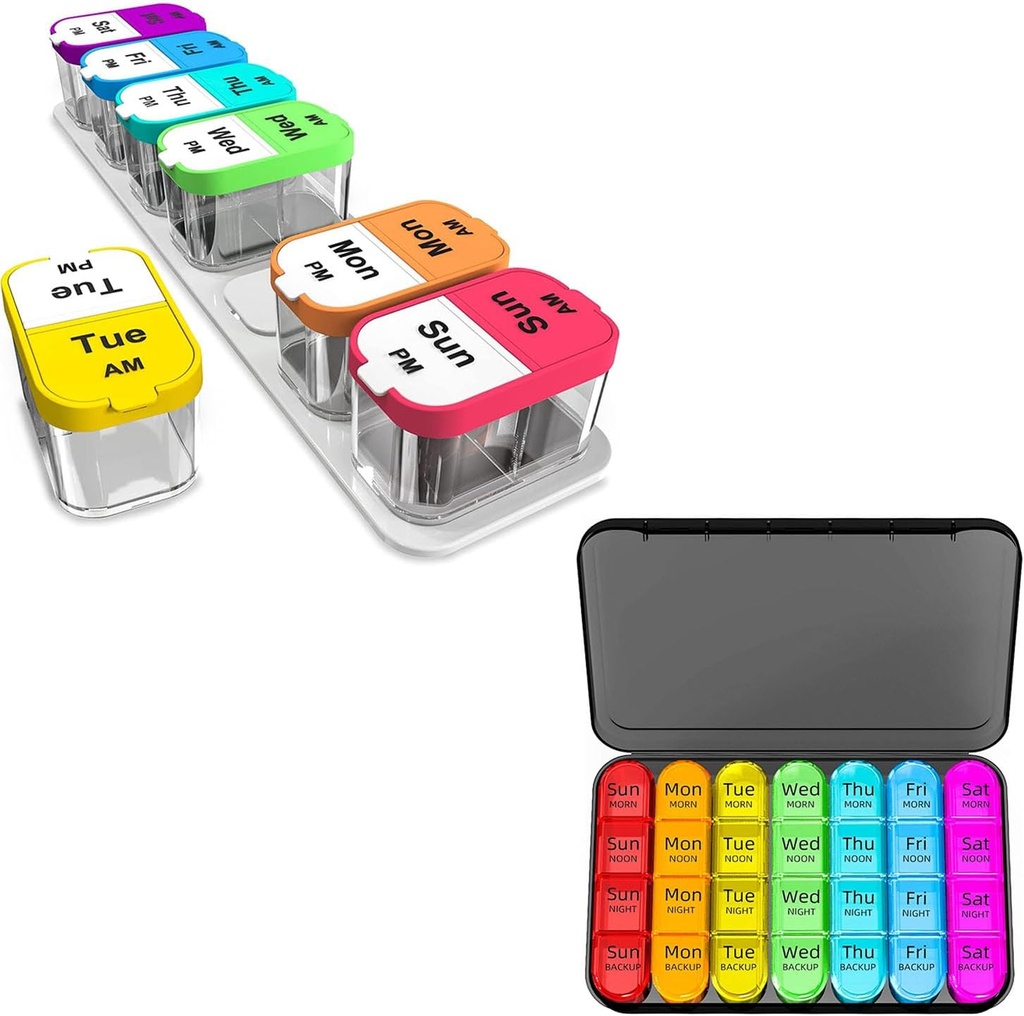 Odaro Ekstra Büyük Pill Organizer & Weely Pilll Organizer 4 Times A Day - Color
