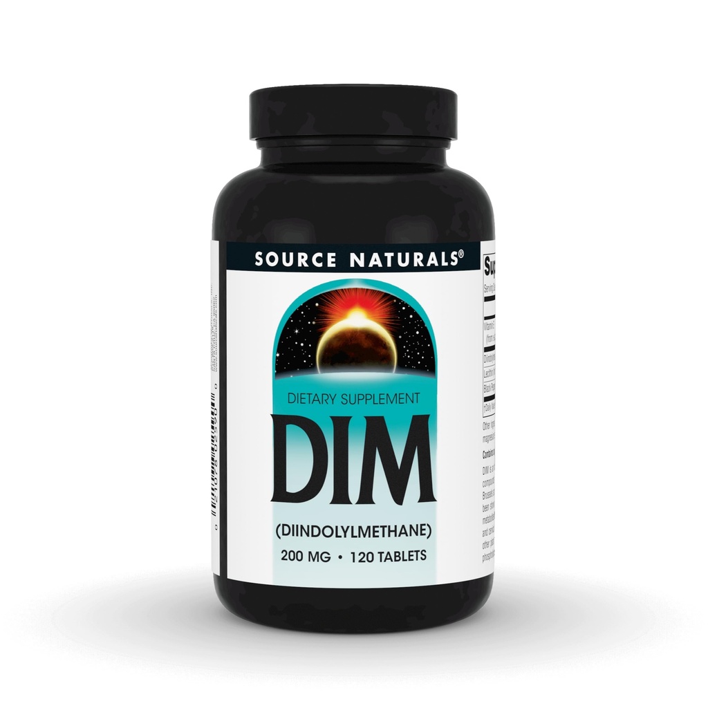 Source Naturals DIM, Diindolylmethane 200 mg with BioPerine, Vitamin E & More - 120 Tablet